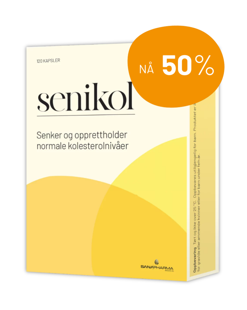 Senikol med plantesteroler senker høyt kolesterol - Nå 50 % rabatt